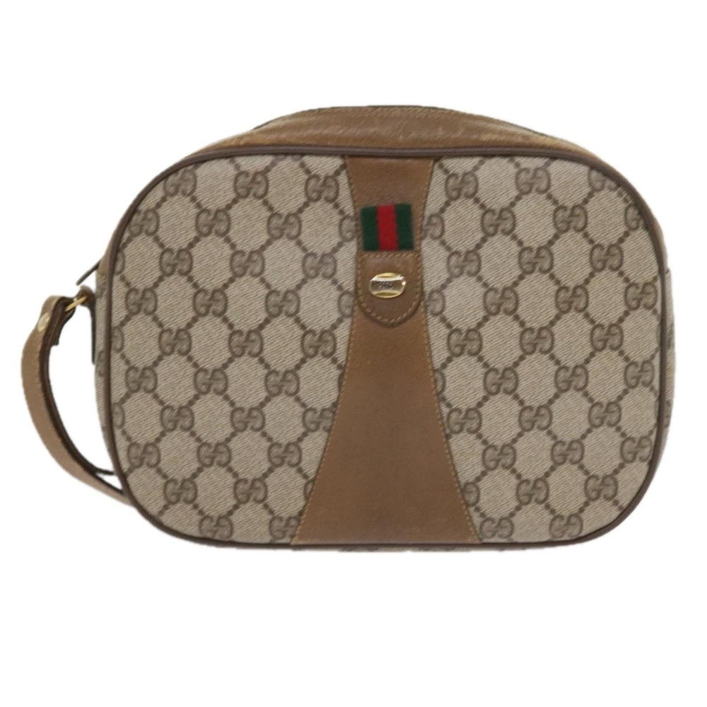 GUCCI GG Supreme Web Sherry Line Clutch Bag Beige Red 89 01 034 Auth bs9231 - Picture 13 of 16